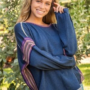 Knit Trim Sweatshirt